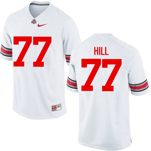 Ohio State Buckeyes #77 Michael Hill Men Embroidery Jersey White